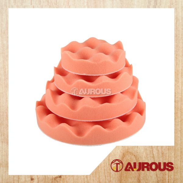 WAVE POLISHING SPONGE WITH VELCRO (ORANGE)