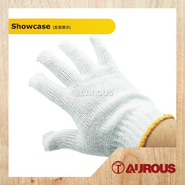 CLOTH HAND GLOVES WITH PVC DOTTED GRIP COATED [BLUE] - Image 5