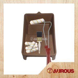 PAINT TRAY STARTER SET (PAINT ROLLER 4'' WITH FRAME HANDLE + BRUSH 380 2” + PAINT TRAY)