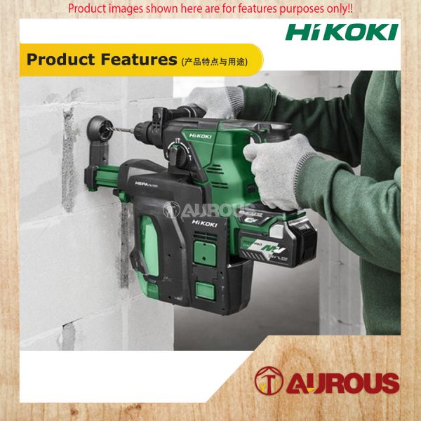 HIKOKI KC36GDH COMBO 4'' CORDLESS ANGLE GRINDER+ROTARY HAMMER (G3610DA + DH36DPA + 2.5AH BATTERY AND CHARGER) - Image 8