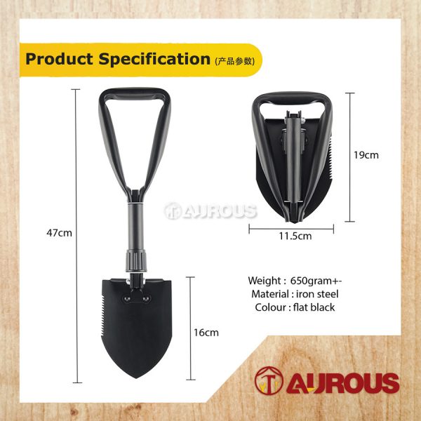 MULTIPURPOSE MINI FOLDABLE SHOVEL HOE CHISEL CAMPING HIKING ARMY UTILITY - Image 6