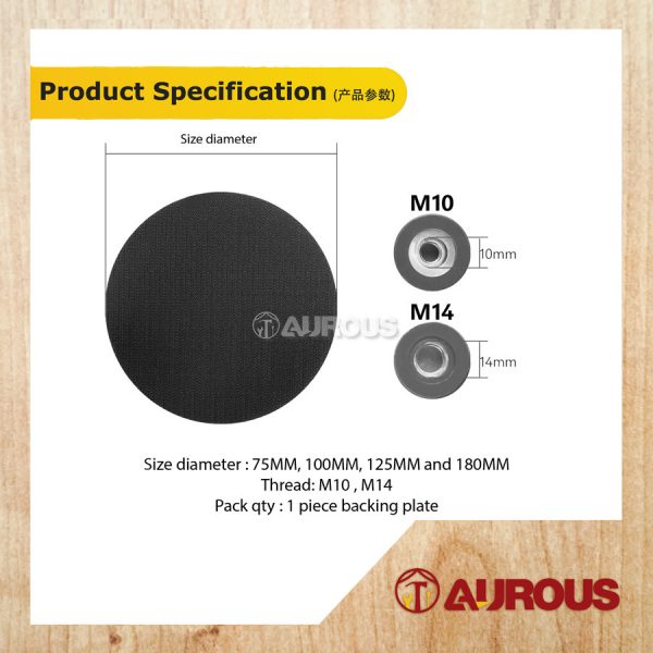 VELCRO BACKING PAD M10 M14 POLISHING PAD BACKER (75MM-180MM) - Image 6
