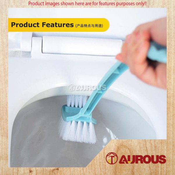 DOUBLE SIDED TOILET BRUSH WITH STAND HOLDER BASE BLUE / PINK (RANDOMLY) - Image 8