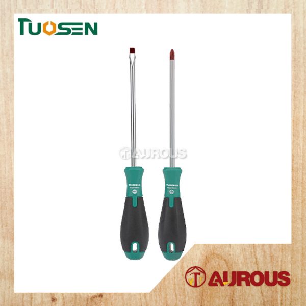 TUOSEN MAGNETIC RUBBER HANDLE S2 BRONZE TIP SCREWDRIVER (+)(-) (4'' / 6'')
