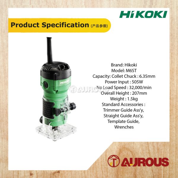 HIKOKI MACHINE TRIMMER (ROUTERING) 6.35MM (1/4") M6ST - Image 6