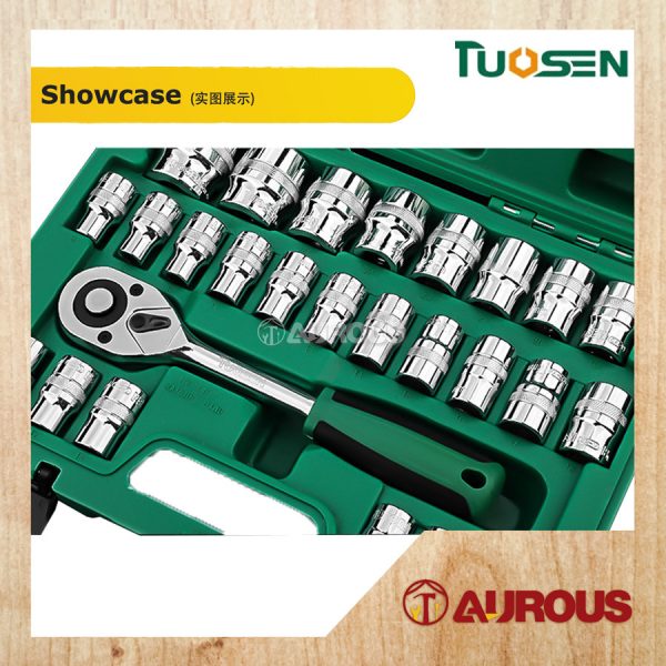 TUOSEN CHROME 6PT AND 12PT SPANNER SOCKET WRENCH SET [ 32 PCS/SET ] CODE:12823 - Image 4