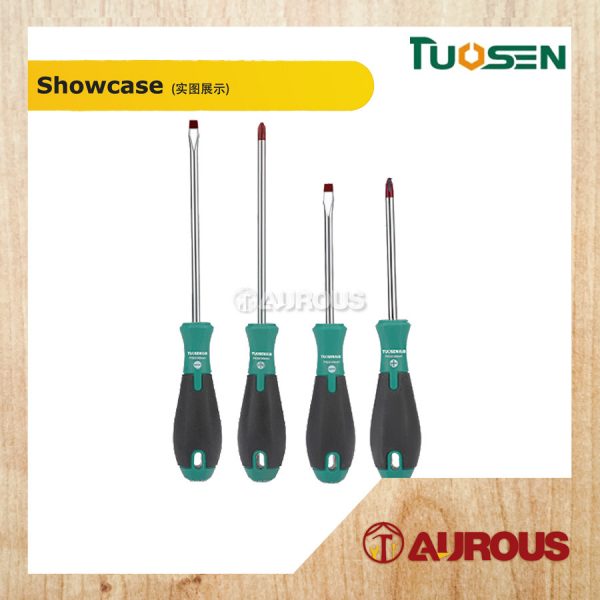 TUOSEN MAGNETIC RUBBER HANDLE S2 BRONZE TIP SCREWDRIVER (+)(-) (4'' / 6'') - Image 2