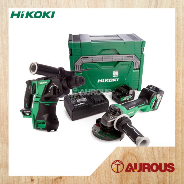 HIKOKI KC36GDH COMBO 4'' CORDLESS ANGLE GRINDER+ROTARY HAMMER (G3610DA + DH36DPA + 2.5AH BATTERY AND CHARGER)