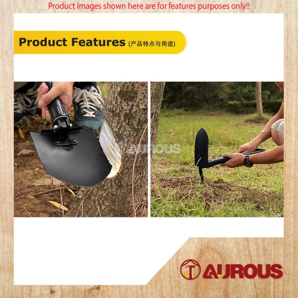 MULTIPURPOSE MINI FOLDABLE SHOVEL HOE CHISEL CAMPING HIKING ARMY UTILITY - Image 9