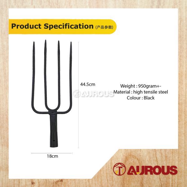 B-TANI 4 POINT FORK HOE/4 TEETH DIGGING FORK/GARDENING GRASS FORK(HEAD ONLY) - Image 5