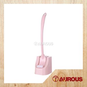 DOUBLE SIDED TOILET BRUSH WITH STAND HOLDER BASE BLUE / PINK (RANDOMLY)