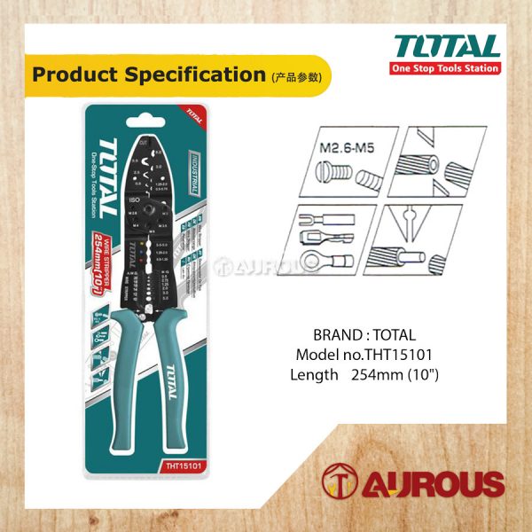 TOTAL WIRE STRIPPER PLIER 254MM 10" (THT15101) - Image 6