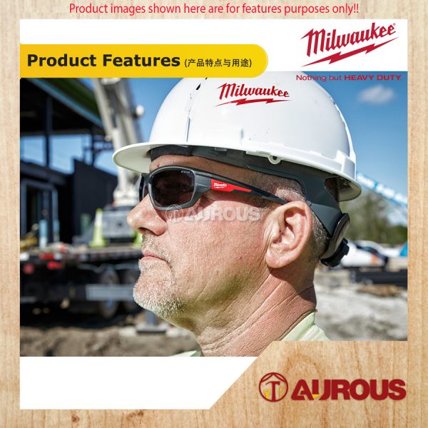 MILWAUKEE TINTED HIGH PERFORMANCE SAFETY GLASSES ANTI FOG ANTI SCRATCH LENSES [BLACK] 48-73-2025A - Image 8
