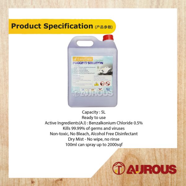 [KKM INGREDIENTS APPROVED] EASYCARE ALCOHOL FREE FOGGING SOLUTION DISINFECTANT LIQUID SANITIZER REAGENT 5LT (READY TO USE) - Image 3