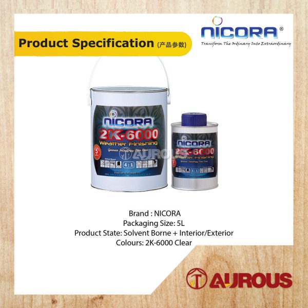 NICORA 2K PAINT CLEAR C/W HARDERNER 5 LITRE (A+B) (2K-6000) - Image 4