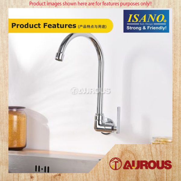 ISANO ECO 1/2" SWAN NECK TAP / SINK WALL TAP FAUCET - Image 7