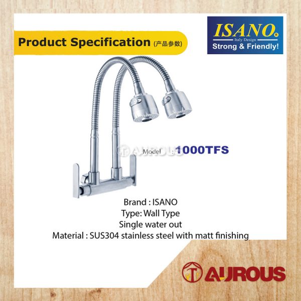 ISANO ECO 1/2" FLEXIBLE TWIN WALL NECK SINK TAP FAUCET (1000TFS) - Image 2