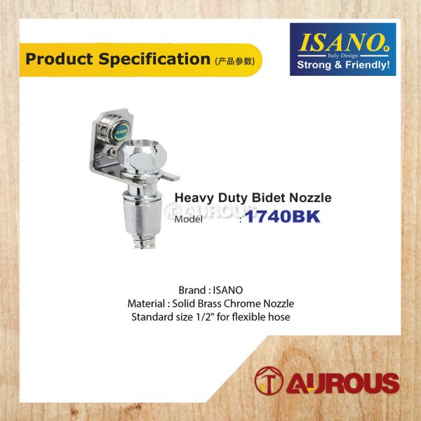 ISANO HEAVY DUTY BIDET NOZZLE (1740BK) - Image 3
