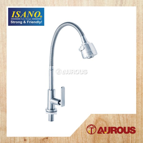 ISANO ECO 1/2'' FLEXIBLE SWAN SINK PILLAR TYPE TAP FAUCET (1000FI)