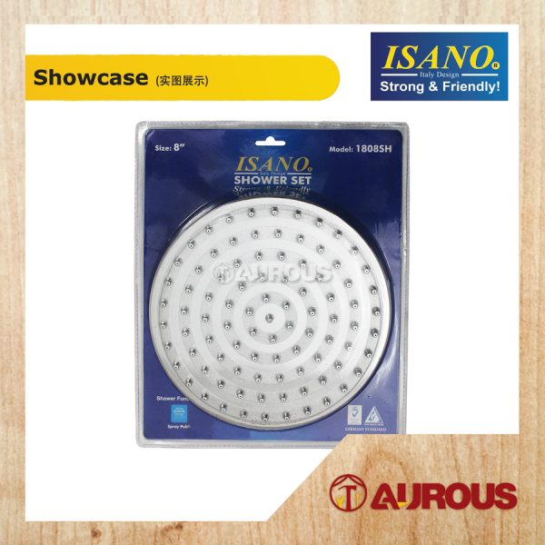 ISANO ABS CHROME SHOWER HEAD C/W ARM HANDLE (4 1/2'' , 6'' , 8'') - Image 2