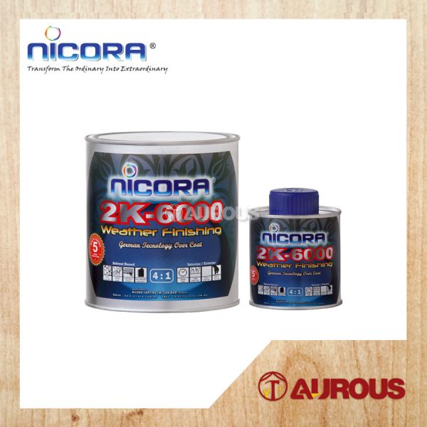NICORA 2K PAINT CLEAR C/W HARDERNER 1 LITRE (A+B) (2K-6000)