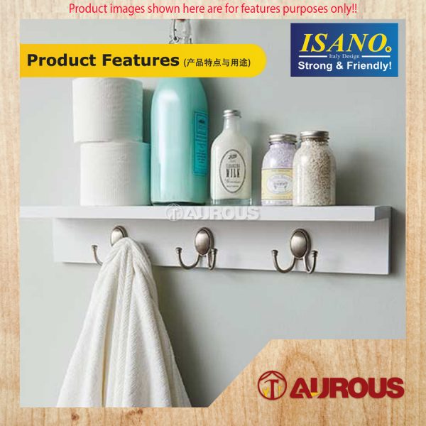 ISANO SINGLE/TWIN HOOK BAR WALL MOUNT TOWEL CLOTH HANGER - Image 7