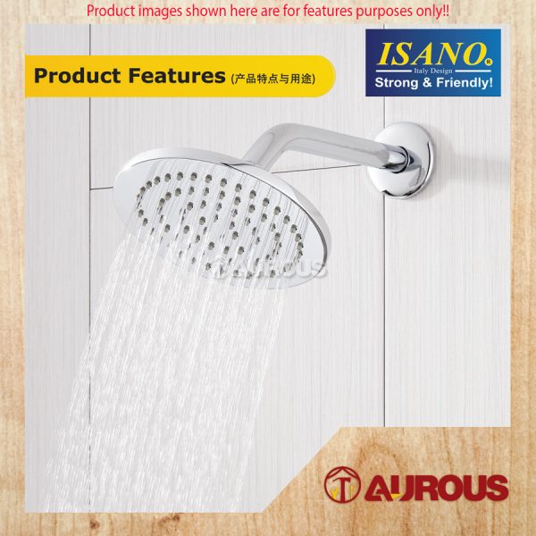 ISANO ABS CHROME SHOWER HEAD C/W ARM HANDLE (4 1/2'' , 6'' , 8'') - Image 7