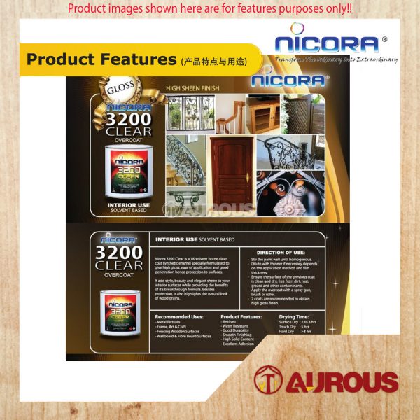 NICORA 1K CLEAR 3200 SOLVENT BORNE CLEARCOAT - 1L - Image 3