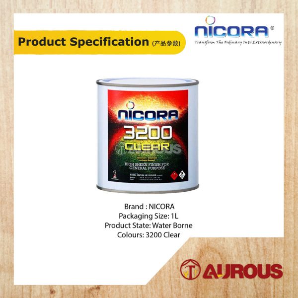 NICORA 1K CLEAR 3200 SOLVENT BORNE CLEARCOAT - 1L - Image 2
