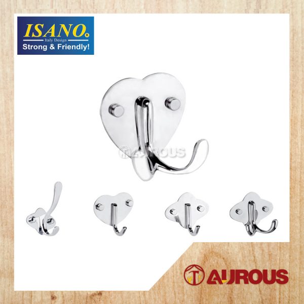 ISANO SINGLE/TWIN HOOK BAR WALL MOUNT TOWEL CLOTH HANGER