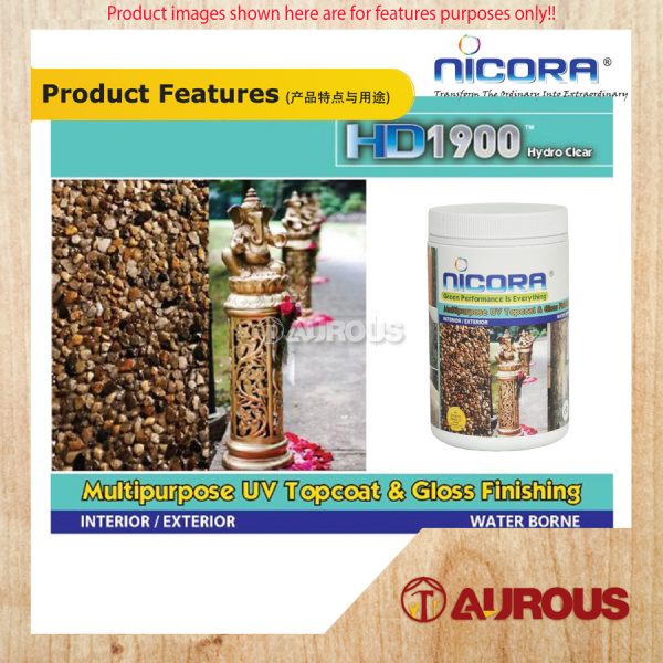 NICORA HD1900 HYDRO CLEAR PAINT/WATER BASED MULTIPURPOSE UV TOPCOAT & GLOSS FINISHING (1LT) - Image 3