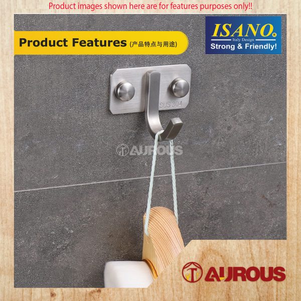 ISANO SINGLE/TWIN HOOK BAR WALL MOUNT TOWEL CLOTH HANGER - Image 8