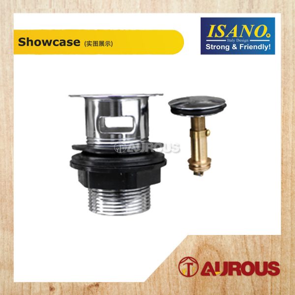 ISANO STAINLESS STEEL BASIN POP UP STRAINER C/W OVERFLOW 1 1/4'' (1232SW) - Image 2