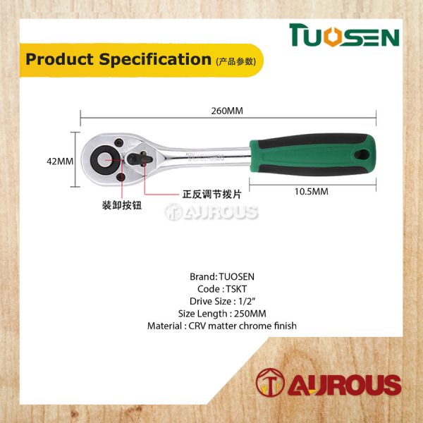 TUOSEN QUICK RELEASE RATCHET WRENCH SPANNER 1/2'' MODEL : TSKT - Image 6