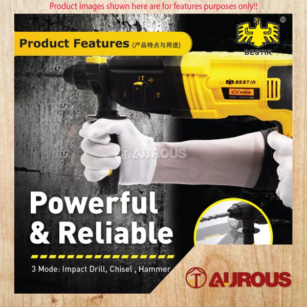 BESTIR 900W 28MM ROTARY HAMMER DRILL / MESIN GERUDI TUKUL PUTAR (P0603) - Image 7