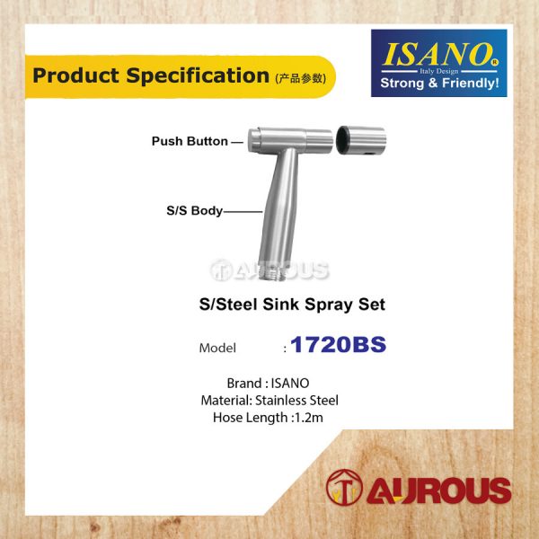 ISANO STAINLESS STEEL HAND BIDET SET MODEL (1720BS) - Image 3