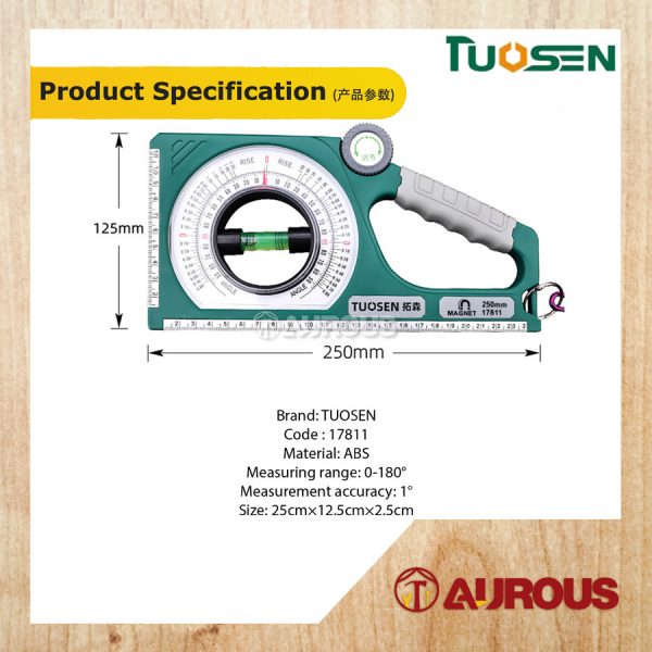 TUOSEN MAGNETIC INCLINOMETER PLASTIC SLOPE ANGLE MEASURING INSTRUMENT RULER (17811) - Image 7