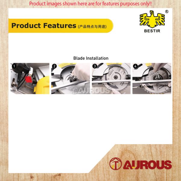 BESTIR 9'' HAND-HELD CIRCULAR SAW WOOD CUTTER 2200W / MESIN GERGAJI PEMOTONG KAYU (P0503) - Image 6