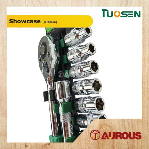 TUOSEN QUICK RELEASE RATCHET WRENCH WITH 1/2'' 6PT CHROME SPANNER SOCKET  [12PCS SET] 101394 - Image 2