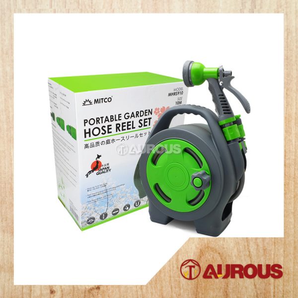 MITCO SAKURA SERIES HAND HELD PORTABLE GARDEN HOSE REEL SET C/W GARDEN HOSE 10M (MHRS910)