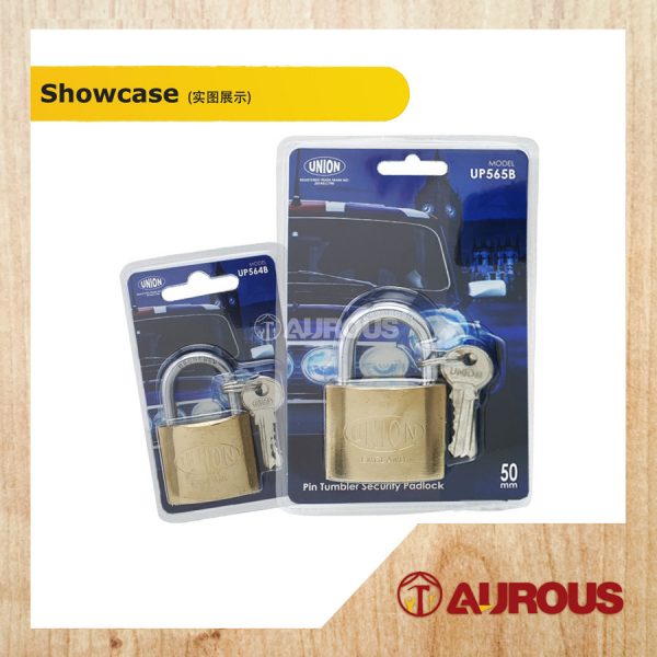UNION PIN TUMBLER SECURITY PADLOCK 100% BRASS CYLINDER (UP564B-38MM / UP565B-50MM) - Image 3