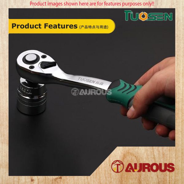 TUOSEN QUICK RELEASE RATCHET WRENCH WITH 1/2'' 6PT CHROME SPANNER SOCKET  [12PCS SET] 101394 - Image 7