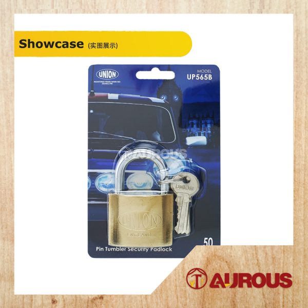 UNION PIN TUMBLER SECURITY PADLOCK 100% BRASS CYLINDER (UP564B-38MM / UP565B-50MM) - Image 2