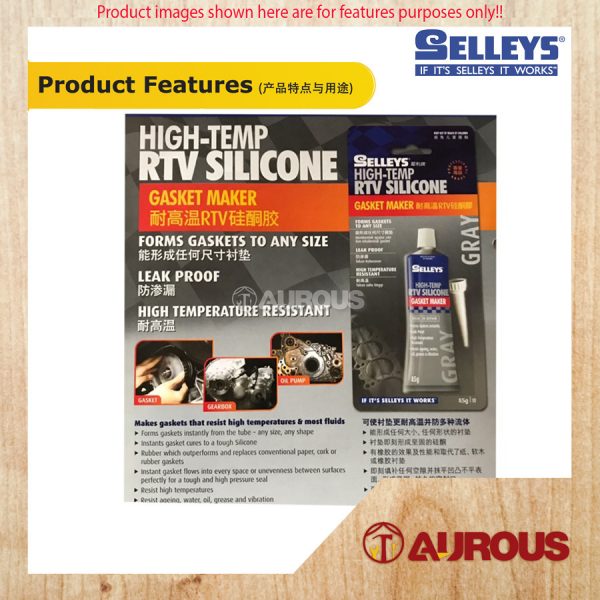 SELLEYS HI-TEMP GASKET MAKER RTV SILICONE GREY 650'F (85 GM) - Image 4