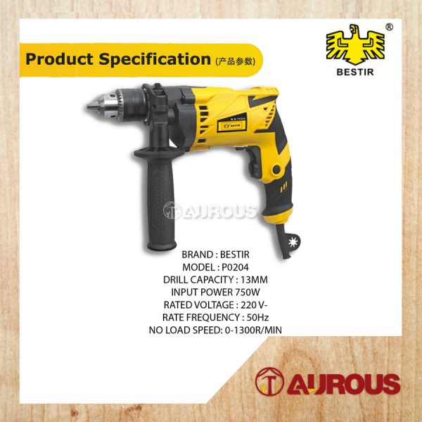 BESTIR 13MM ELECTRIC DRILL 750W / GERUDI ELEKTRIK (P0204) - Image 5