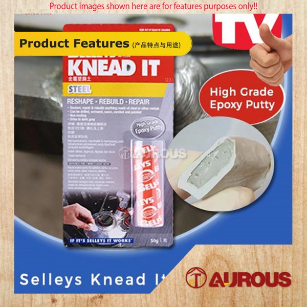SELLEYS KNEAD IT STEEL EPOXY PUTTY 50G REPAIRED DARK GREY - Image 6