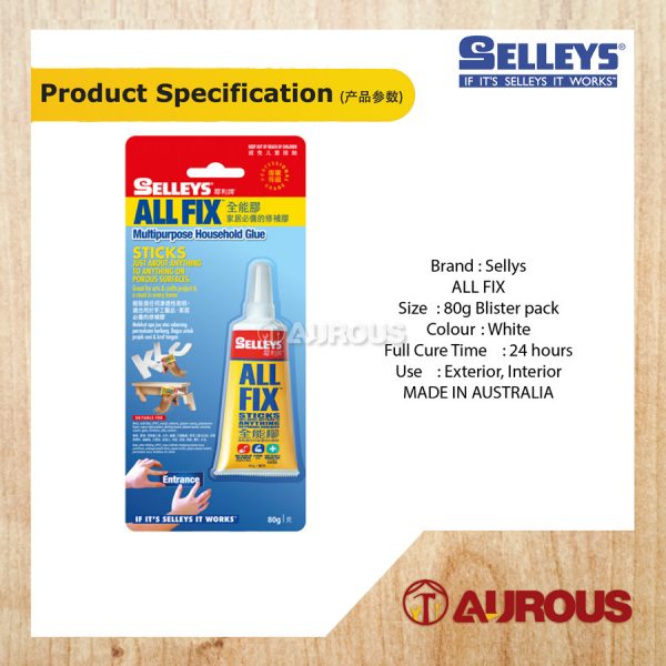SELLEYS ALL FIX GLUE 80G (MULTIPURPOSE HOUSEHOLD GLUE) - Image 6