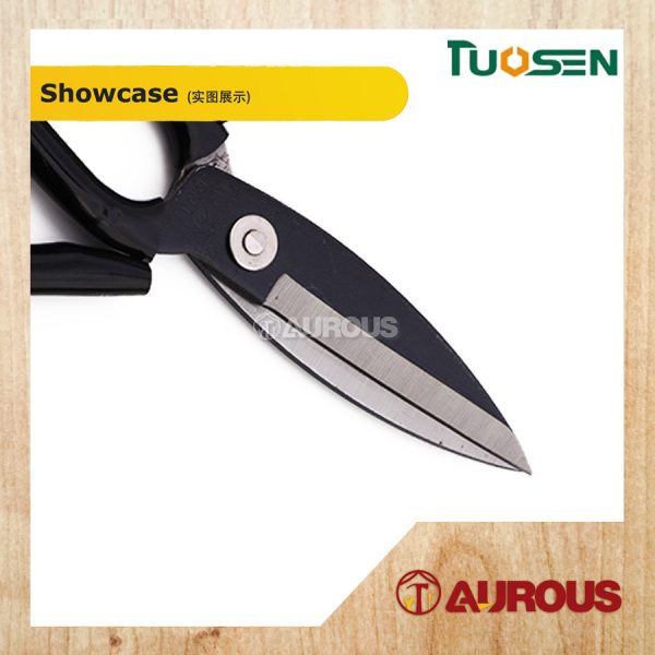TUOSEN D01 BLACK SCISSOR CUTTER WITH RUBBER HANDLE / GUNTING (12106) - Image 2