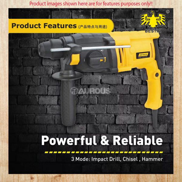 BESTIR 550W 24MM ROTARY HAMMER DRILL / MESIN GERUDI TUKUL PUTAR (P0604) - Image 7