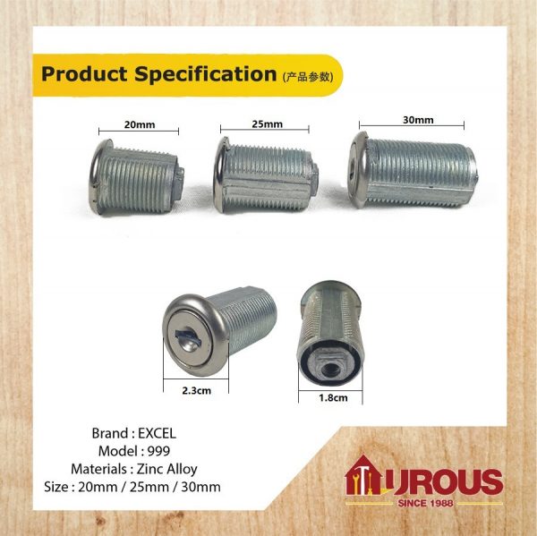 EXCEL CAM LOCK 999 - 20MM / 25MM / 30MM - Image 6